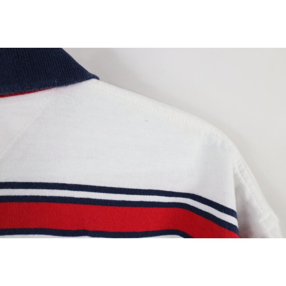 Vintage 90s Tommy Hilfiger Mens Medium Striped Color Block Rugby Polo Shirt - Picture 10 of 14